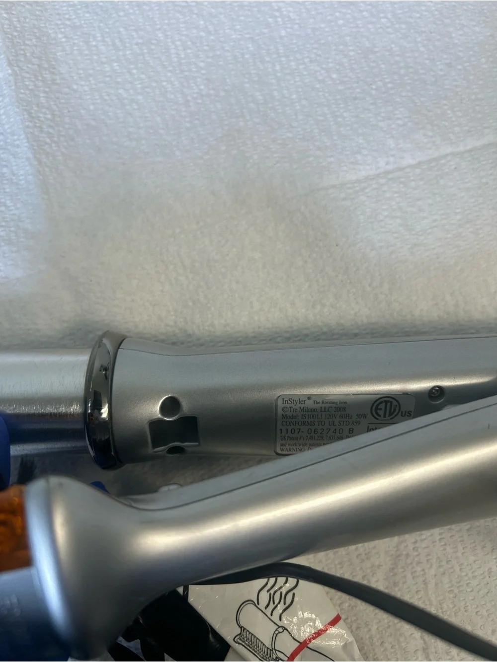 InStyler Rotating Hot Iron Hair Silver In Styler IS1001 Tested Works Great!